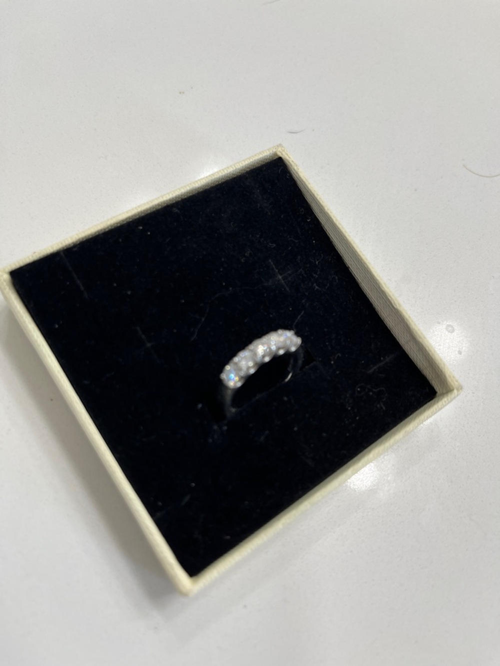 Moissanite Wedding Band 1 Carot S925 Sterling Silver Rings D color Size 5 - Picture 6 of 8